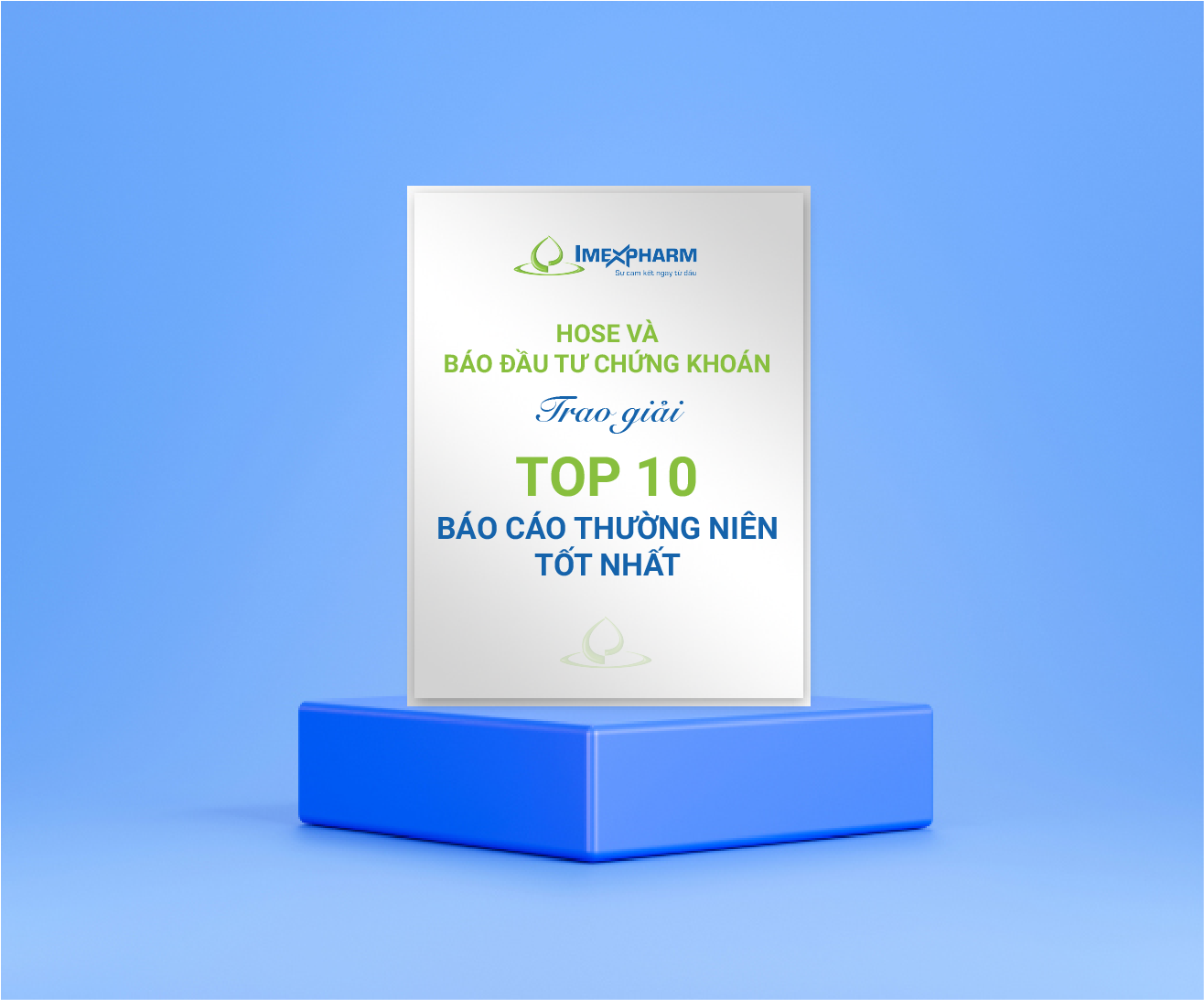 HOSE và Báo Đầu tư chứng khoán trao giải Top 10 Báo cáo thường niên tốt nhất.