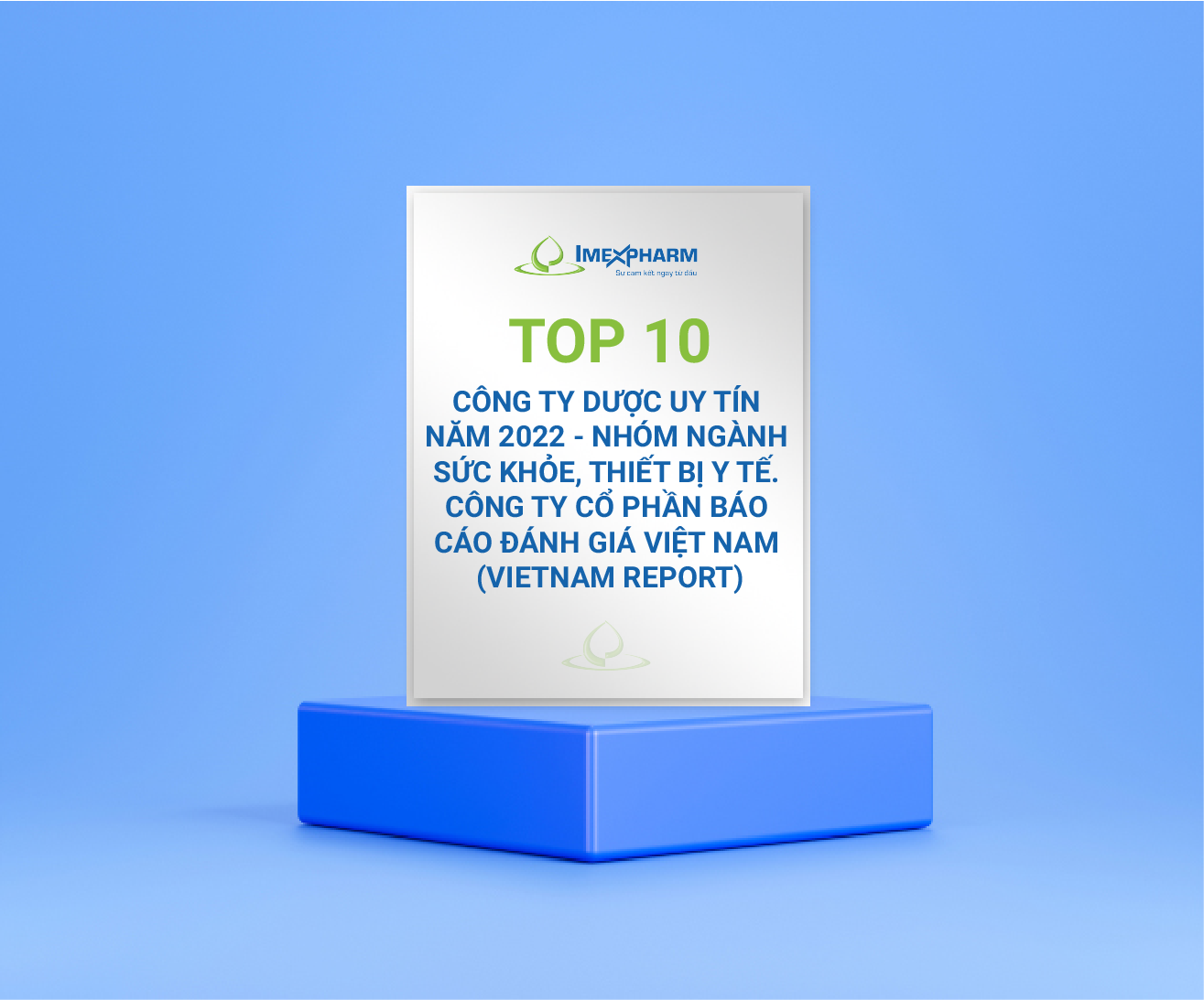 Top 10 Công ty Dược uy tín năm 2022 - nhóm ngành sức khỏe, thiết bị y tế. Công ty cổ phần Báo cáo Đánh giá Việt Nam (Vietnam Report)