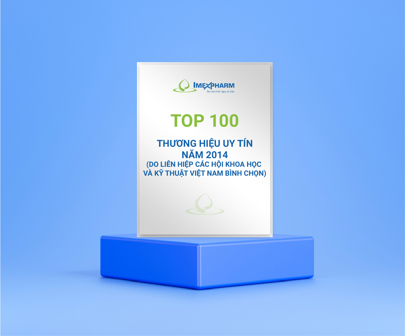 Top 100 thương hiệu uy tín năm 2014 (do liên hiệp các hội khoa học và kỹ thuật Việt Nam bình chọn).