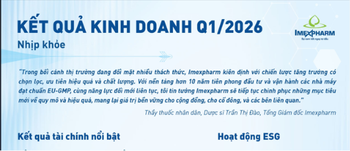 1Q2026-Imexpharm Con số và Sự kiện