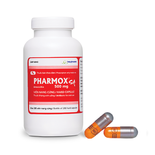 PHARMOX® SA 500 – Chai 200 viên (Xám - Cam)